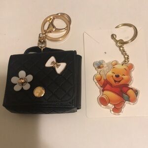 Bundle of Two Keychains - Quilter Purse and Winnie the Pooh